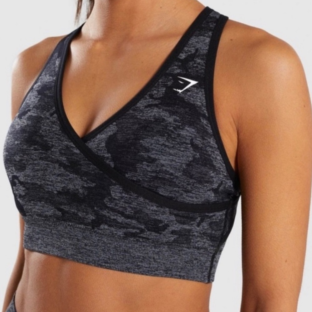 NWOT Gymshark Grey Camo Sports Bra